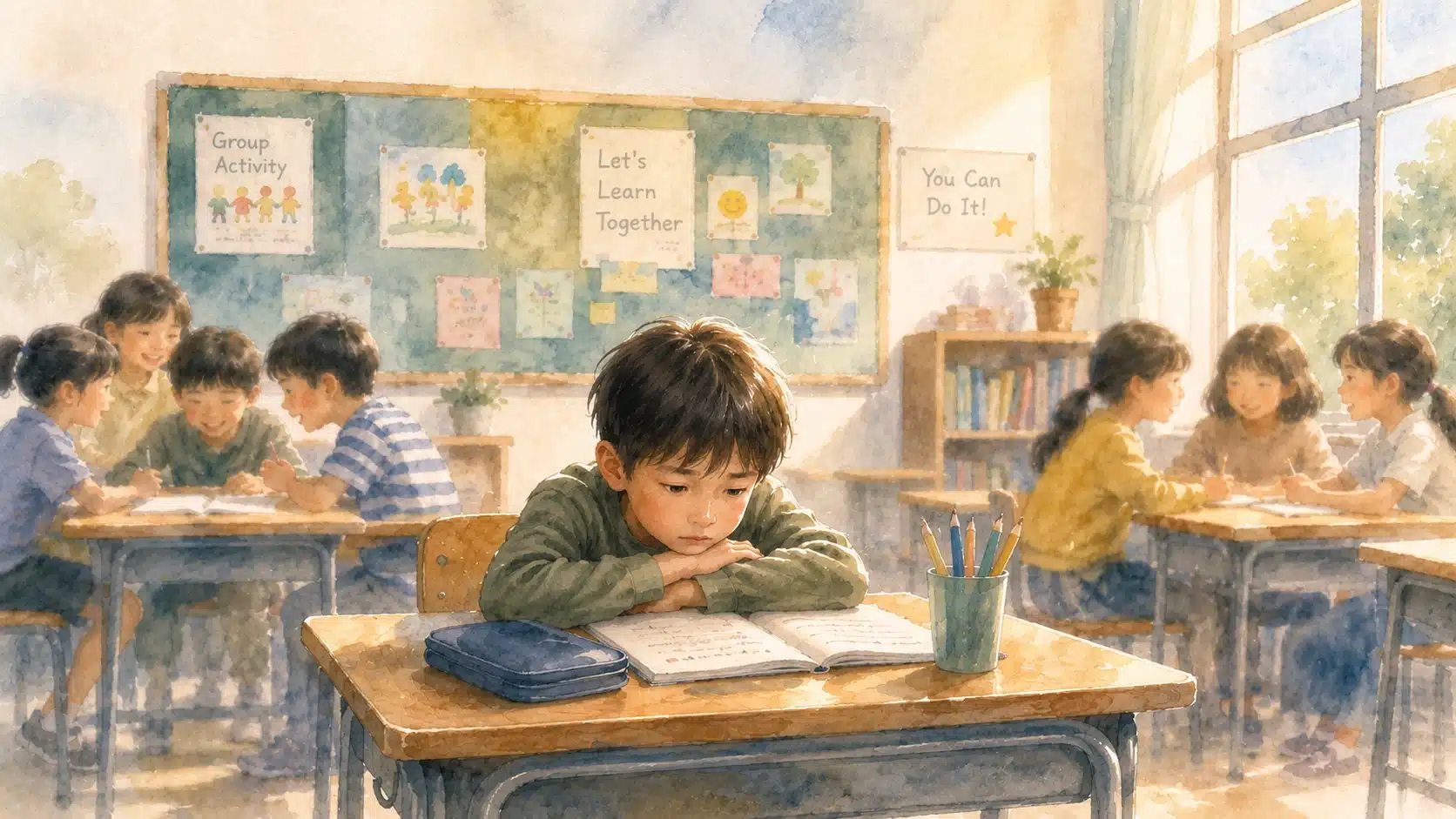 Watercolour storybook illustration pager 2